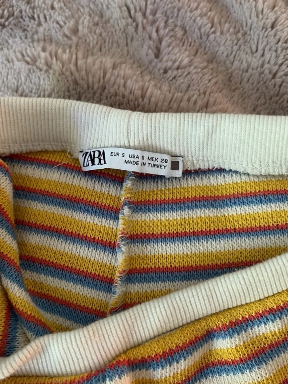 Zara Multicolor Striped Knit Tank and short set — Yellow, Blue & Red on White